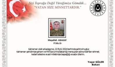 Pençe-Kilit Operasyonu’nda 1 askerimiz şehit oldu